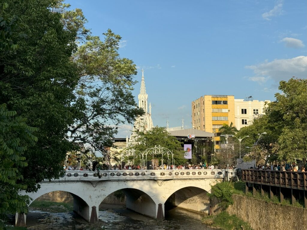 A view of the Cali River from the public “Green Zone” and the Iglesia La Ermita Church constructed from 1930-1948 in the background - CLLC/Aaron Laur