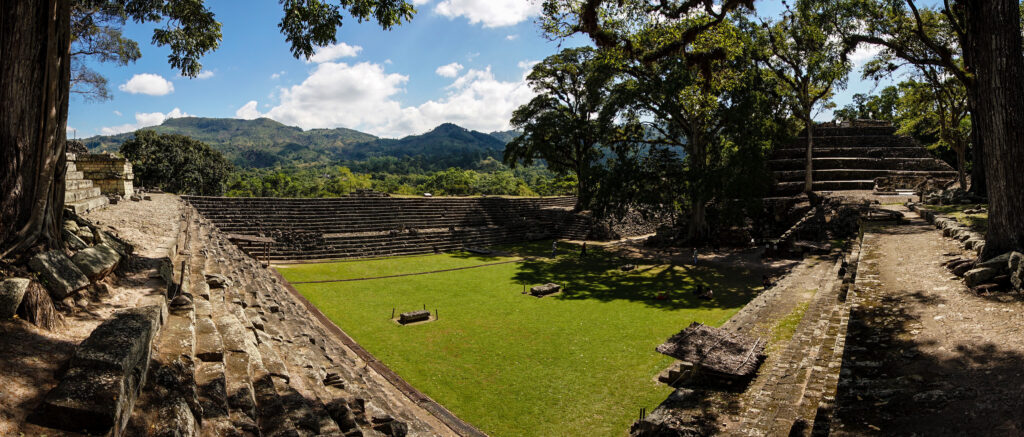 The Mayan Ruins of Copán, a UNESCO World Heritage Site in Honduras, are within the Trifinio-Fraternidad Transboundary Biosphere Reserve.