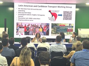CLLC Linear Infrastructure Ecology Advisor Fernanda Teixeira presenting on the work of the Latin American and Caribbean Transport Working Group. CLLC photo.