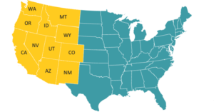 Map of 11 States in the West-Wide Study