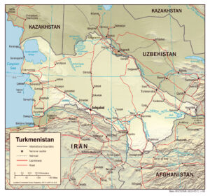 Large Detailed Political Map Of Turkmenistan 